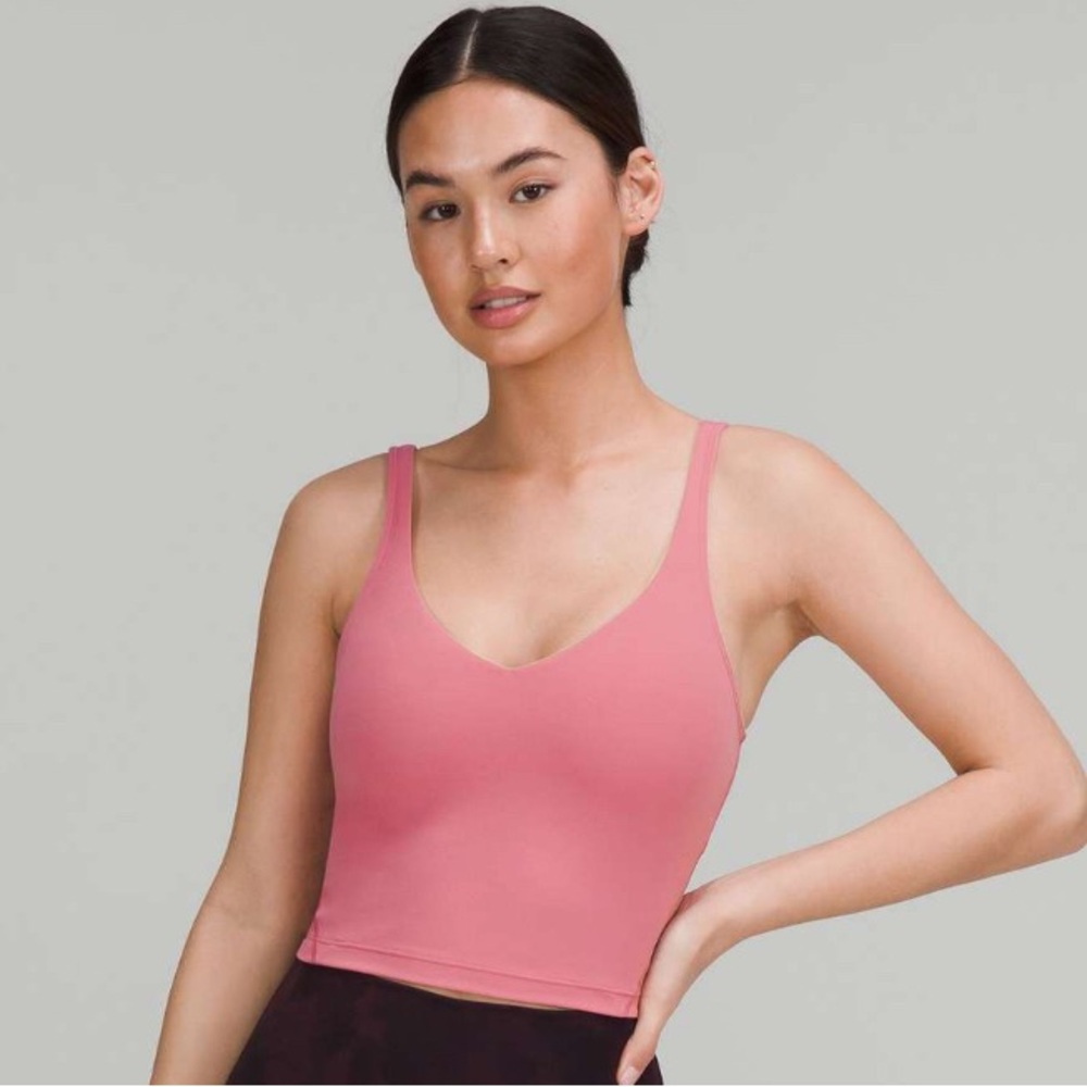 Lululemon Align Tank Top Pink Blossom Crop Top Sports Bra Size 8 Nulu W1CW8S - Picture 3 of 14